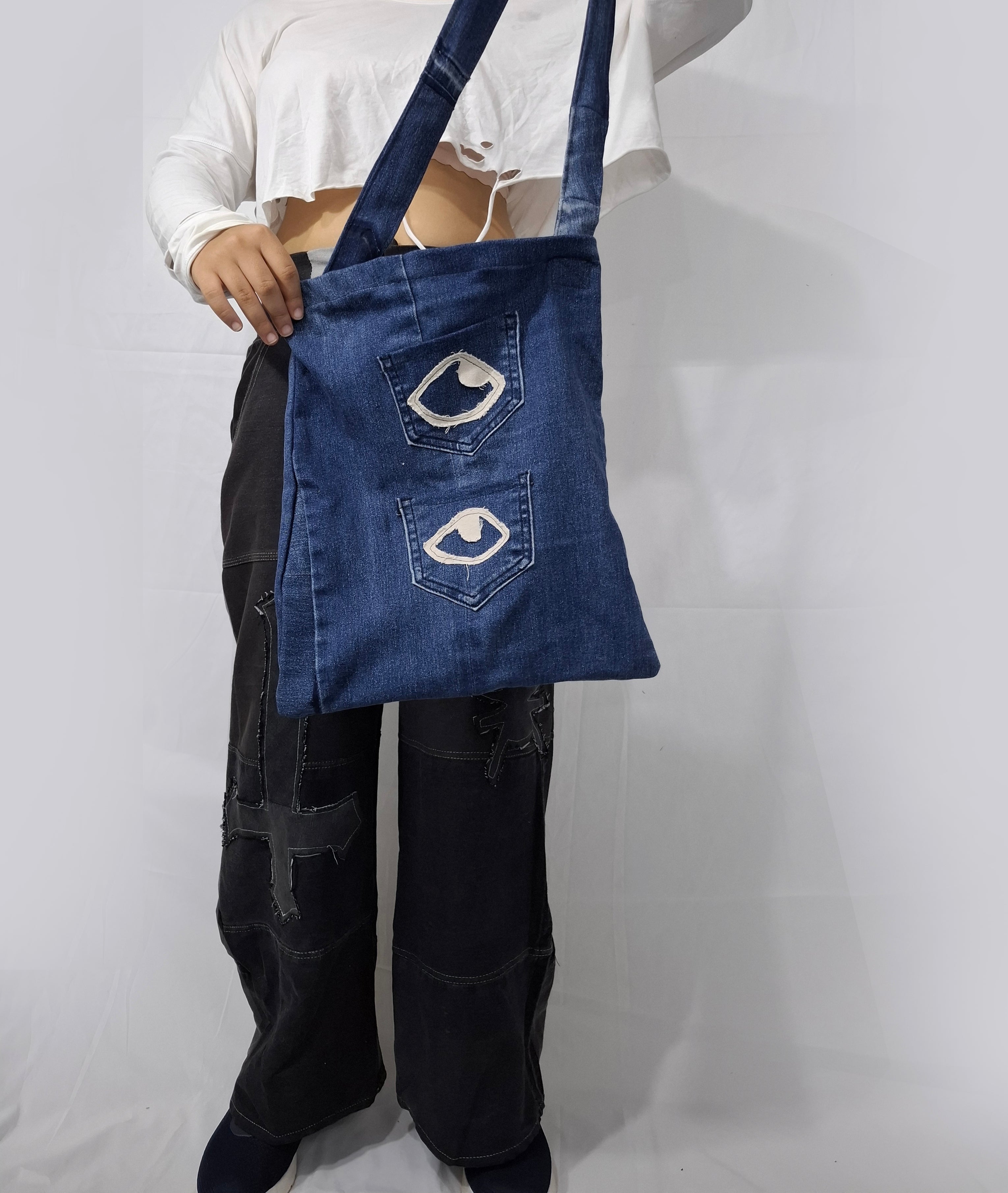 Totebag 'cross' en denim